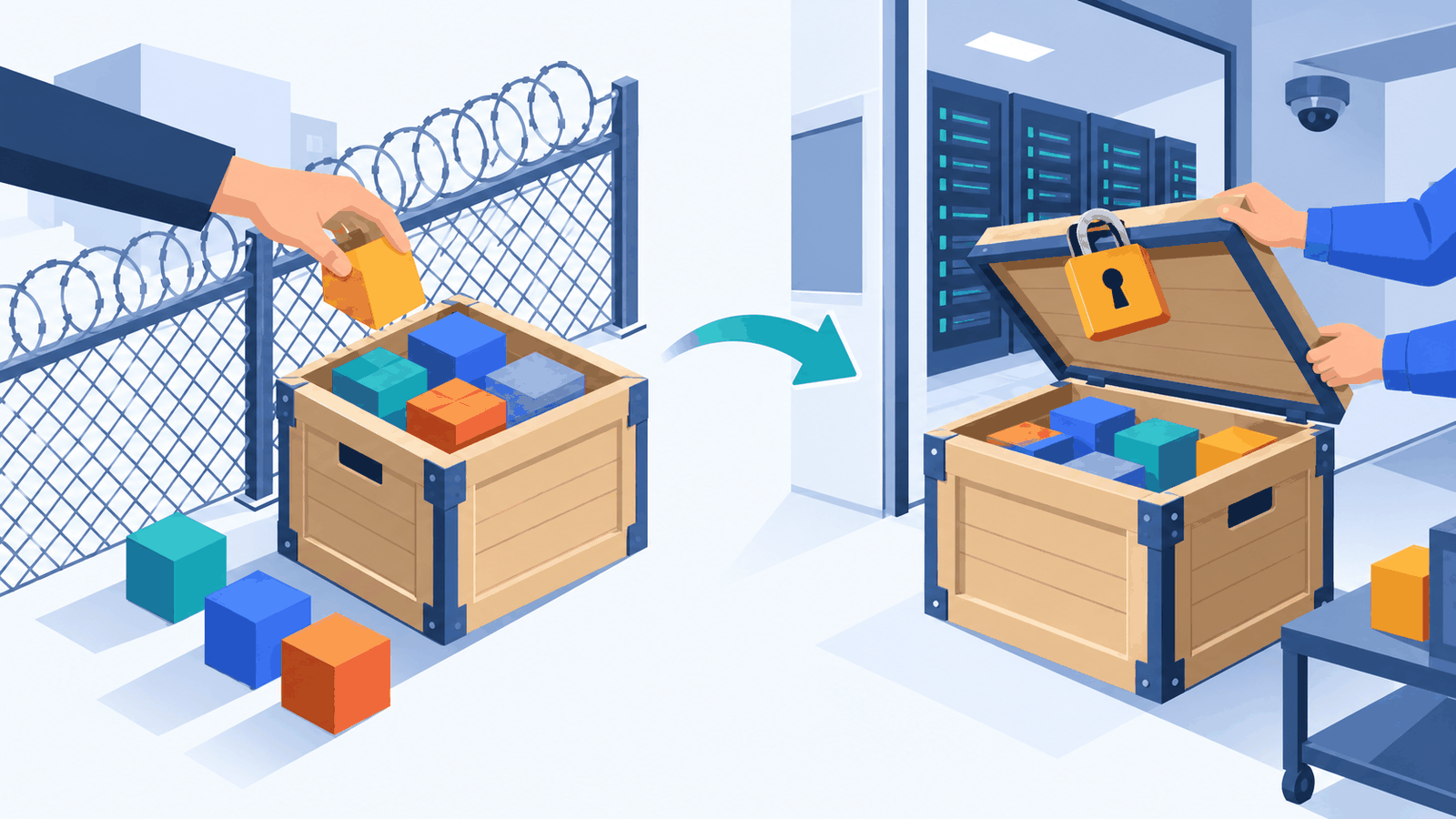 Cache poisoning: an untrusted workflow fills a cache from outside, and a trusted workflow later opens it inside the secure environment